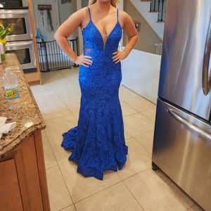 La Femme Royal Blue Gown